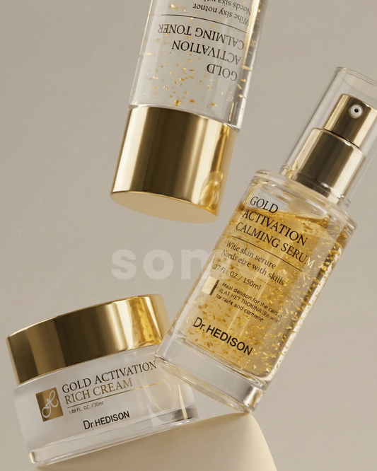 Dr.Hedison Gold Ritual Set: Gold Toner + Gold Ampoule + Gold Cream