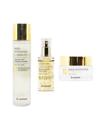 Dr.Hedison Gold Ritual Set: Gold Toner + Gold Ampoule + Gold Cream